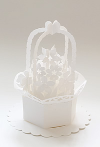 Floral basket pop-up design featured in the Floral Enchantment collection