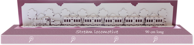 Full Size Steam Locomotive Pop-up Card