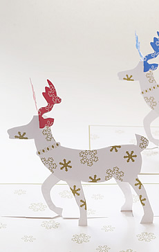 Snowflake deer pop-up figure from the Silent Night book