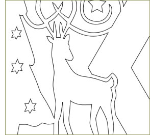 Template of a Pop-up Star Decoration from the Christmas Silent Night Book
